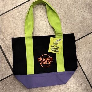 Trader Joe's Black Canvas Tote Bag